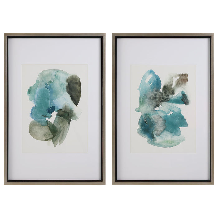 Blueprints - Watercolor Prints (Set of 2) - Light Blue