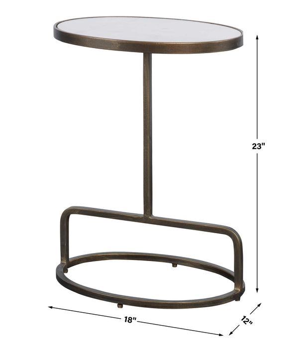 Jessenia - Marble Accent Table - White