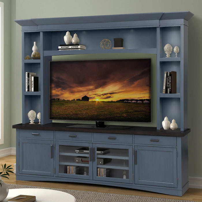 Americana Modern - TV Console with Hutch and LED Lights