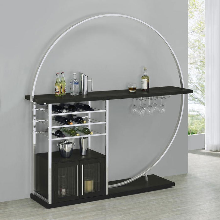 Risley - 2-Door Circular LED Home Bar With Wine Storage