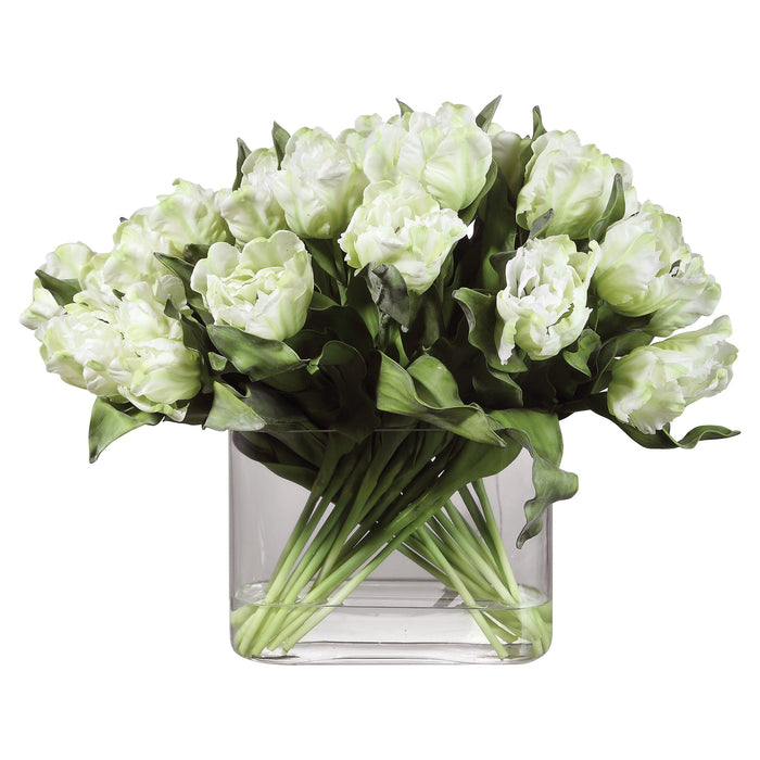 Kimbry - Tulip Centerpiece - White