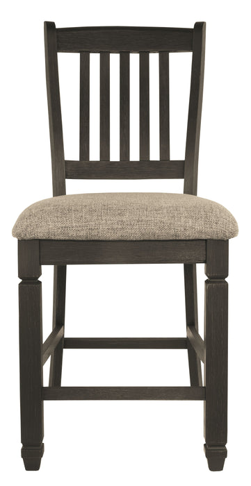 Tyler - Black / Grayish Brown - Upholstered Barstool (Set of 2)