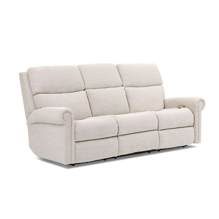 Bernard - Power Reclining Fabric Sofa With Console, Power Headrest, & Lumbar