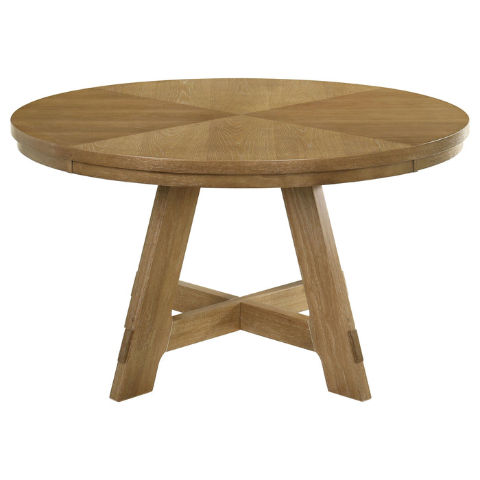 Danvers - Round 54" Wood Dining Table - Brown Oak