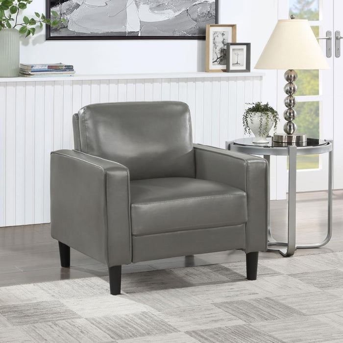 Ruth - Upholstered Track Arm Faux Leather Accent Chair