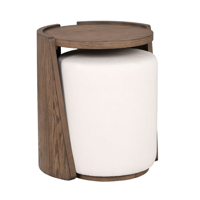 Lyra - End Table - Dark Brown / White