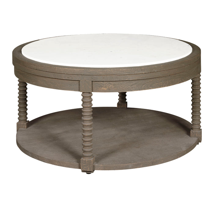 Pulaski Accents - Round Cocktail Table with Marble Top - Natural