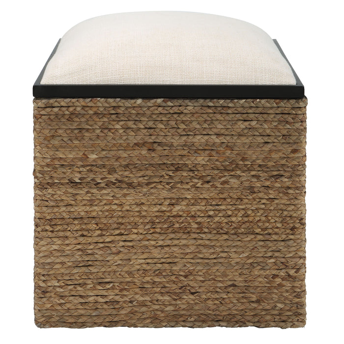 Island - Square Straw Accent Stool