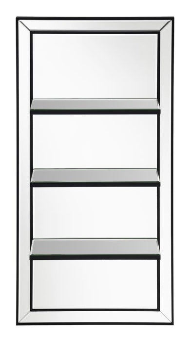 Oriel - 3-Shelf Rectangle Wall Mirror - Silver