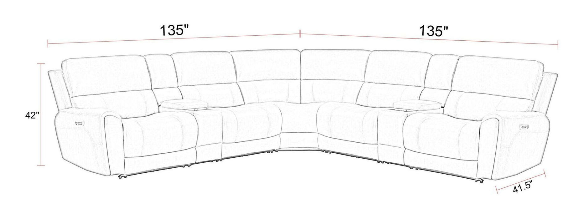 Hancock - Zero Gravity Power Reclining Sectional With Power Adjustable Headrests