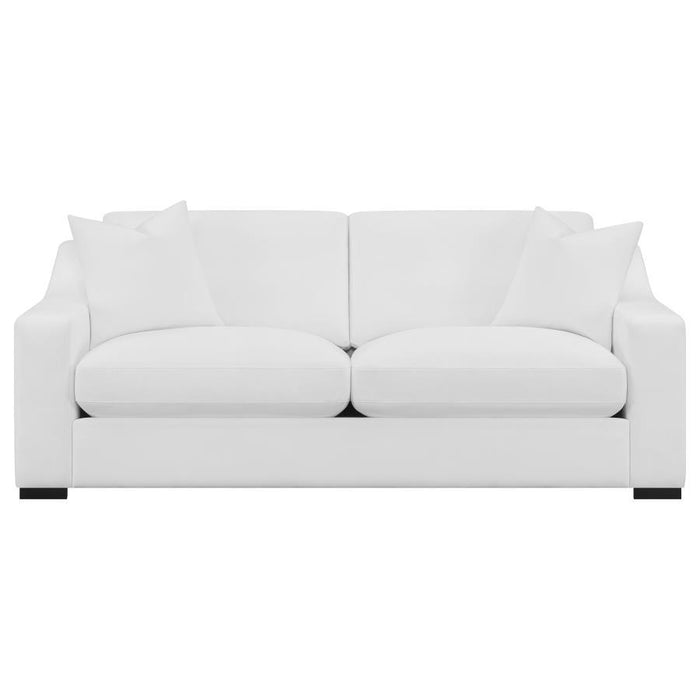 Ashlyn - Upholstered Sloped Arms Sofa - White