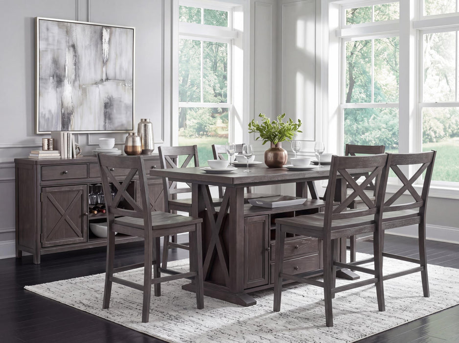 Briarwood - X-Back Counter Height Dining Bench - Sable