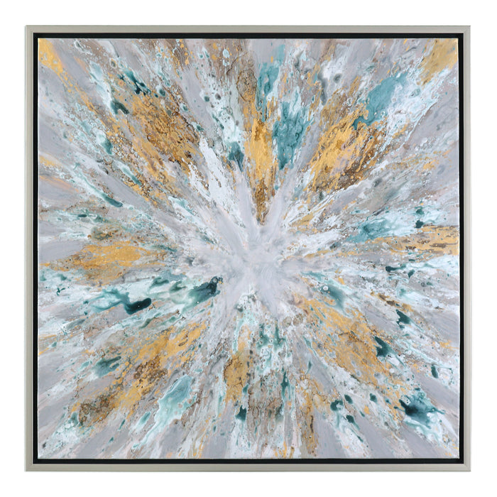 Exploding Star - Modern Abstract Art - Blue