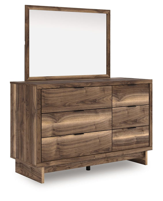 Chirason - 3 Pc. - Twin Panel Bed With Storage, Dresser And Mirror - Brown