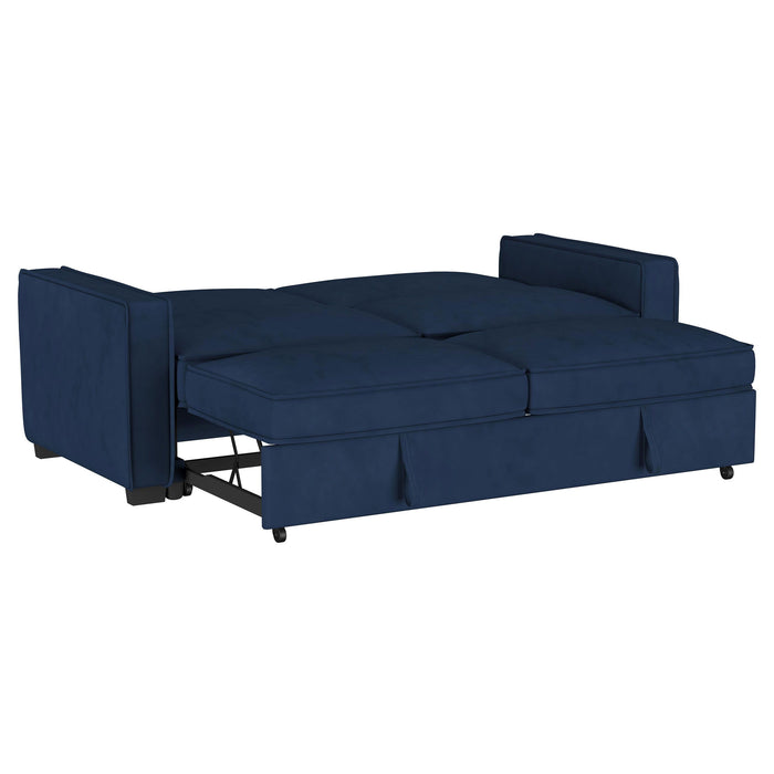 Gretchen - Multipurpose Upholstered Convertible Sleeper Sofa Bed - Navy Blue