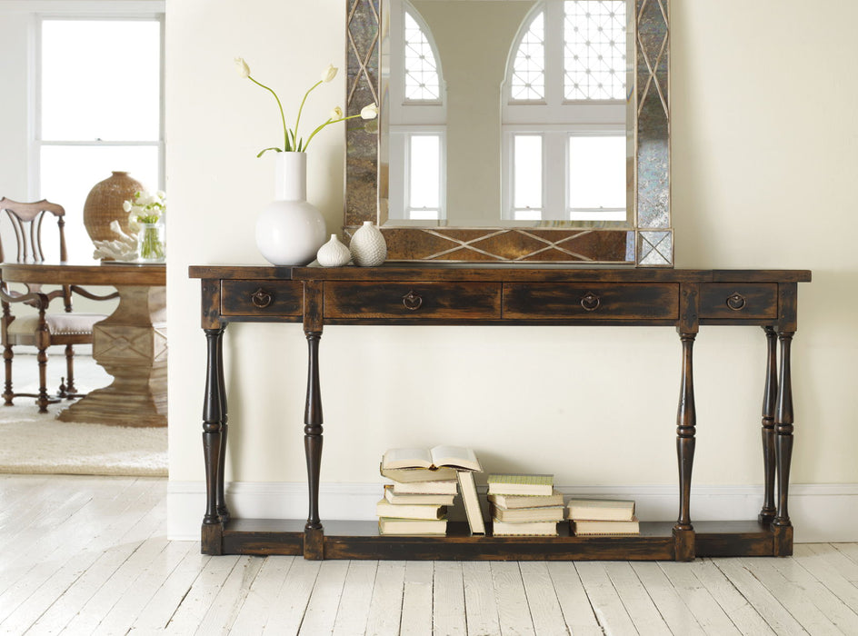 Sanctuary - 4-Drawer Thin Console - Ebony