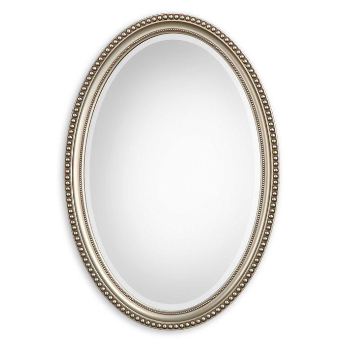 Mirror - Metallic Silver & Brown Antiquing