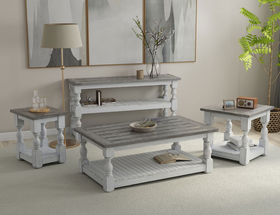 Stone - Sofa Table - Antiqued Ivory / Weathered Gray