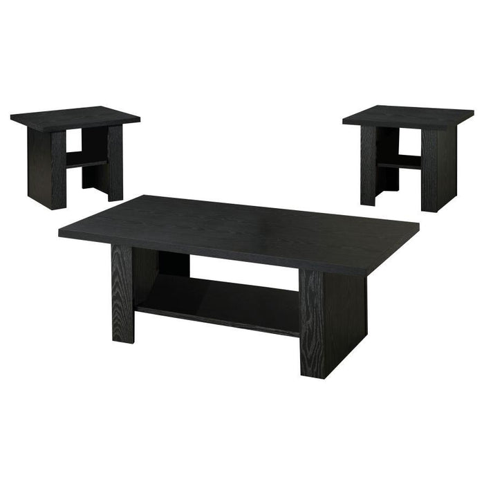 Rodez - 3 Piece Engineered Wood Coffee Table Set - Black Oak