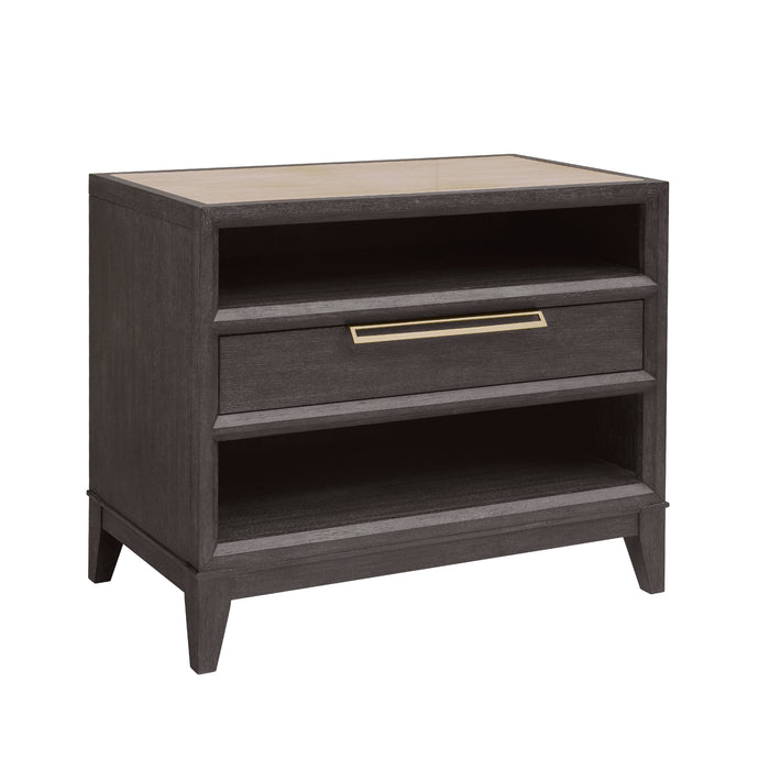 Quincy - Stone-Top Bachelor's Chest With Storage Drawer - Black