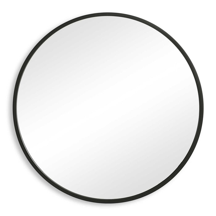 Round Mirror Contemporary - Matte Black