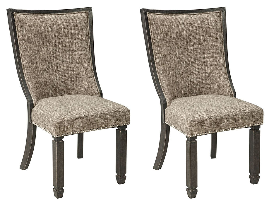 Tyler Creek - Dining UPH Side Chair (Set of 2) - Framed Back - Black / Grayish Brown
