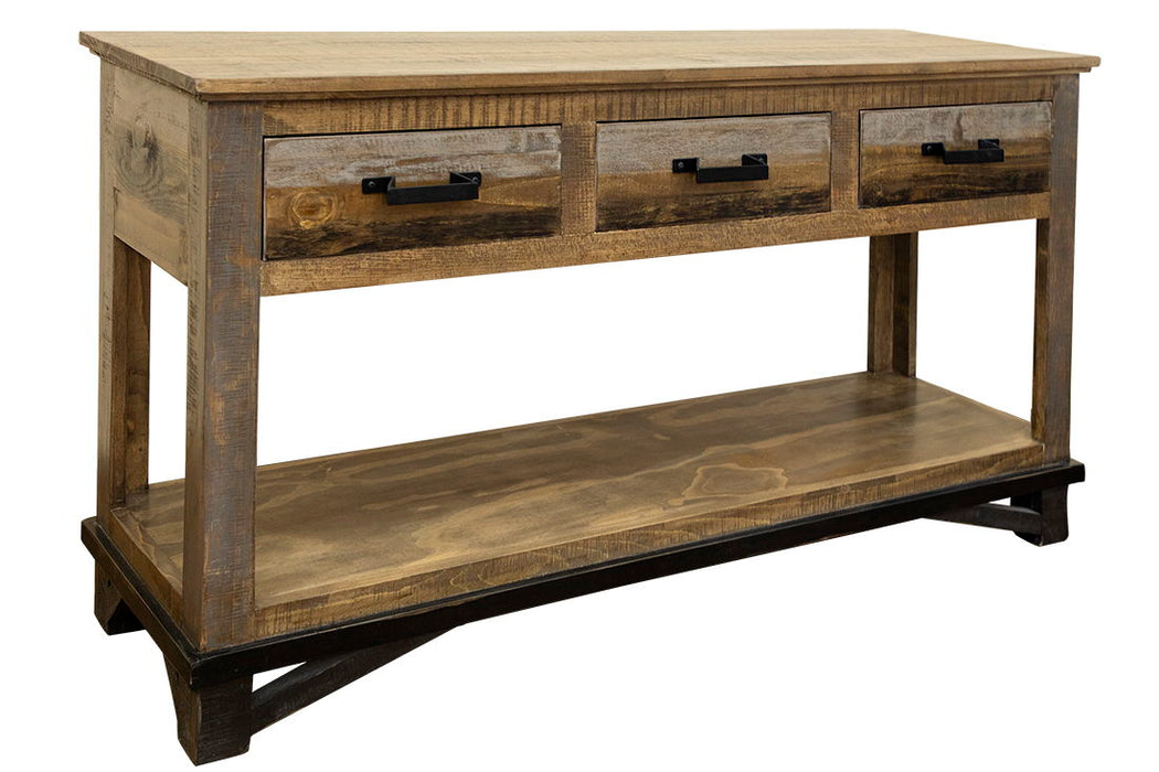 Loft Brown - Sofa Table With 2 Drawers - Two Tone Gray / Brown