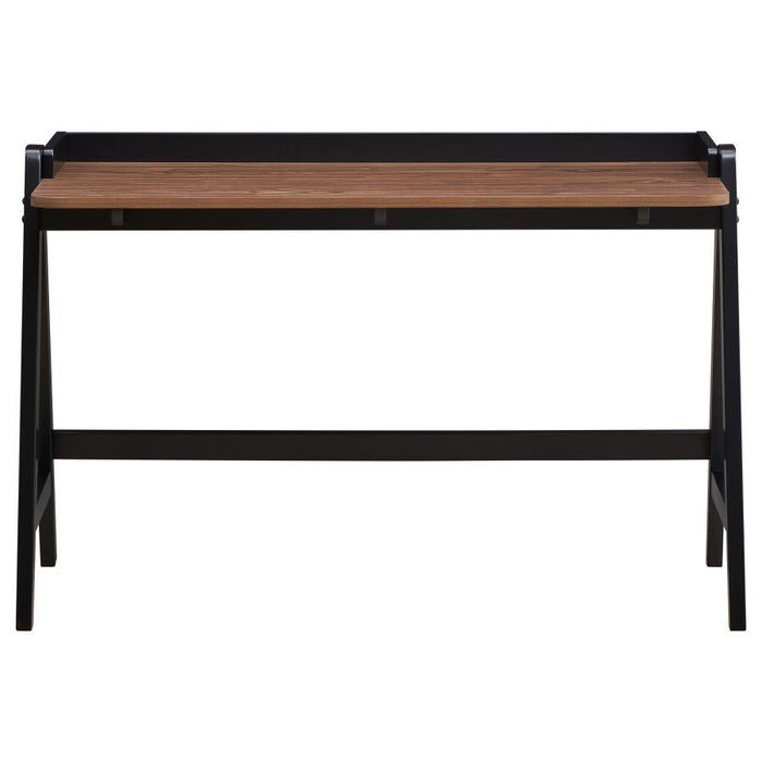 Raul - Writing Desk With USB Ports - Walnut And Black