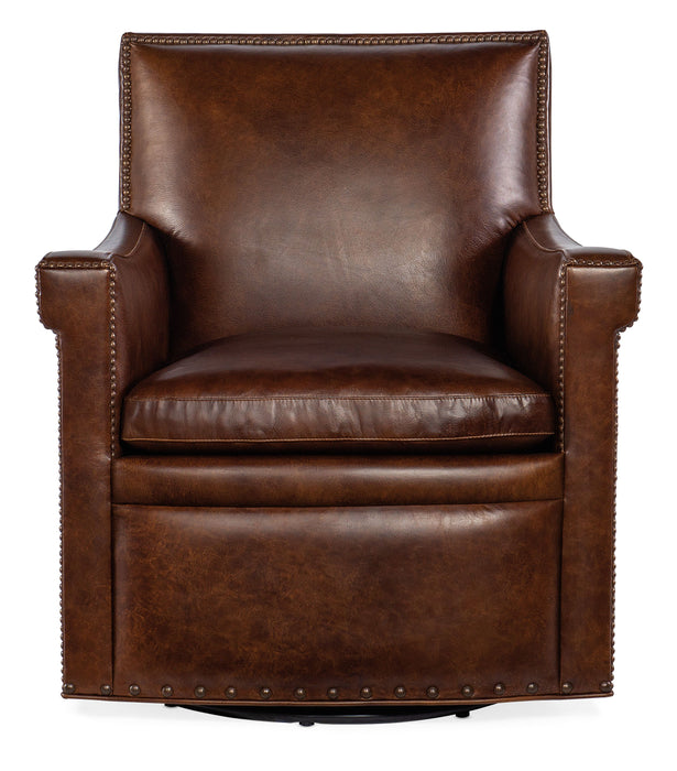 Swivel Club Chair - Dark Brown