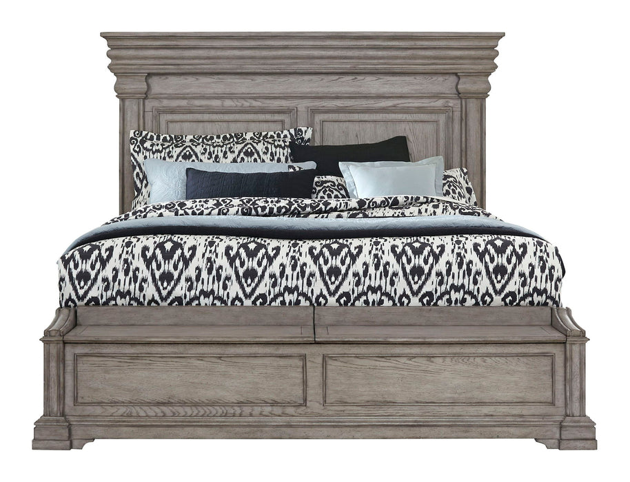 Madison Ridge - Queen Panel Wood Bed With Blanket Chest Footboard - Heritage Taupe