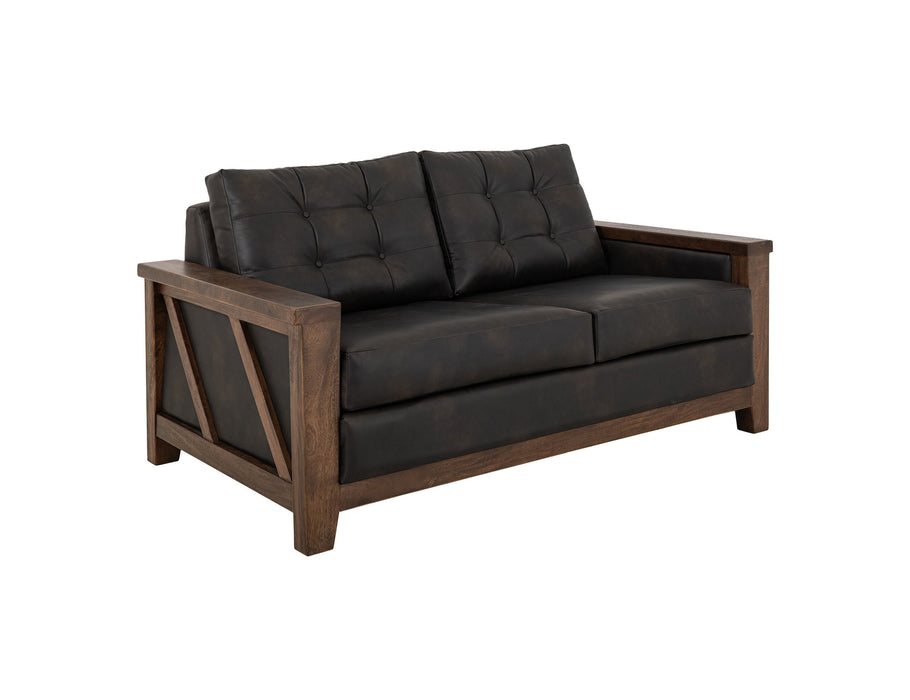 Walnut - Loveseat - Licorice Black