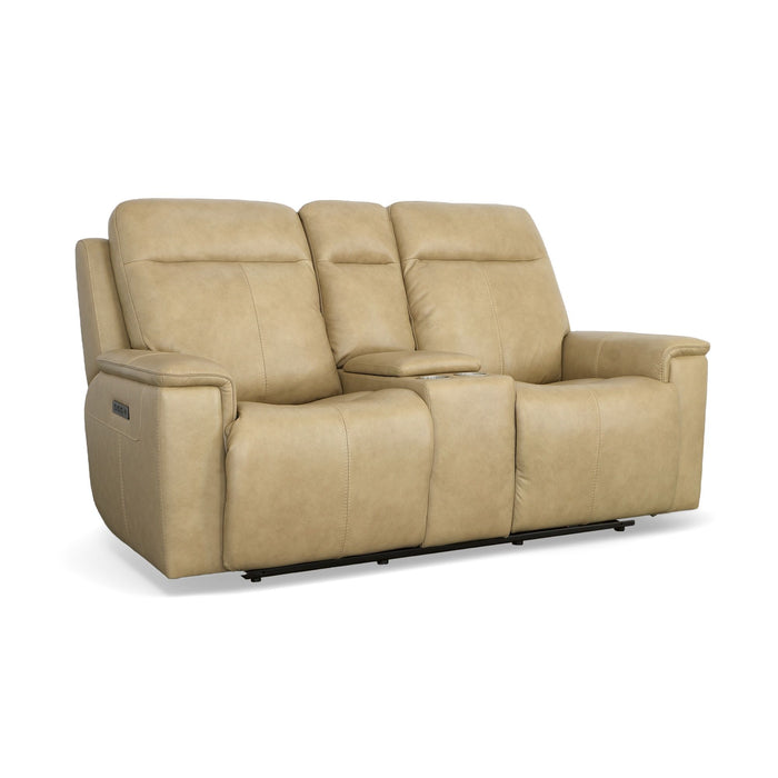 Odell - Power Reclining Loveseat With Console, Power Headrests & Lumbar - Stone