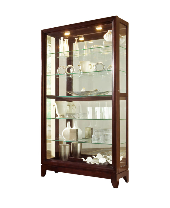 PFC Curios - Sliding Door 5 Shelf Curio Cabinet - Deep Brown