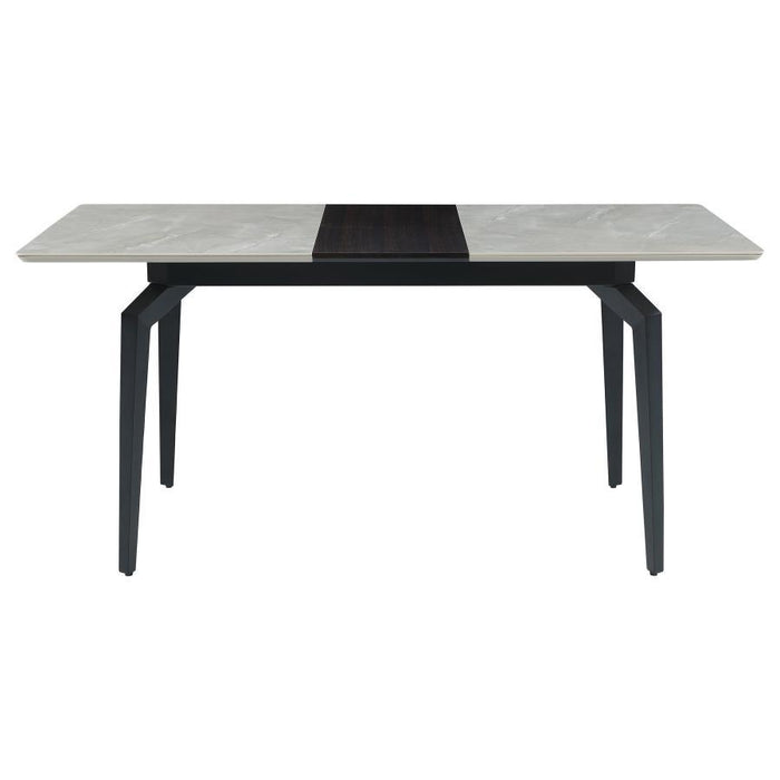 Mina - Rectangular Dining Table - Gray Ceramic And Sandy Black