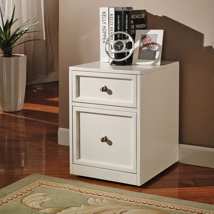 Boca - Rolling File Cabinet - Cottage White