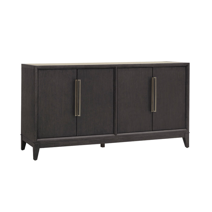 Quincy - Stone-Top 4-Door Buffet - Black