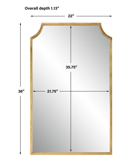 Metal Frame Mirror - Gold Leaf