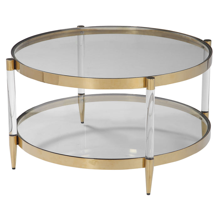 Kellen - Glass Coffee Table - Gold