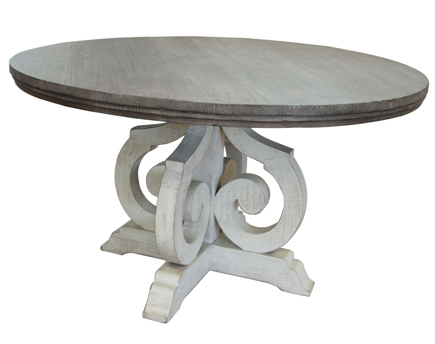 Stone - Round Two-Tone Dining Table - Beige