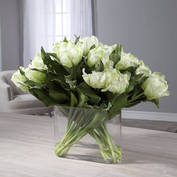 Kimbry - Tulip Centerpiece - White