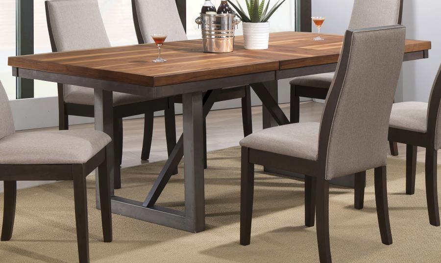 Spring Creek - Dining Table With Extension Leaf - Natural Walnut