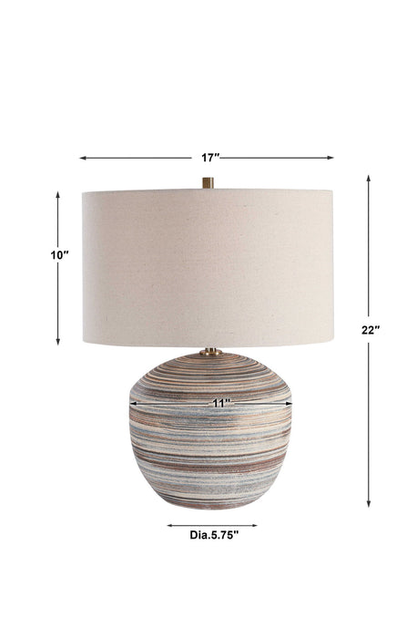 Prospect - Striped Accent Lamp - Light Brown