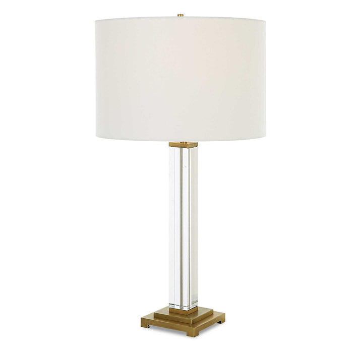 Crystal Column - Table Lamp - Pearl Silver
