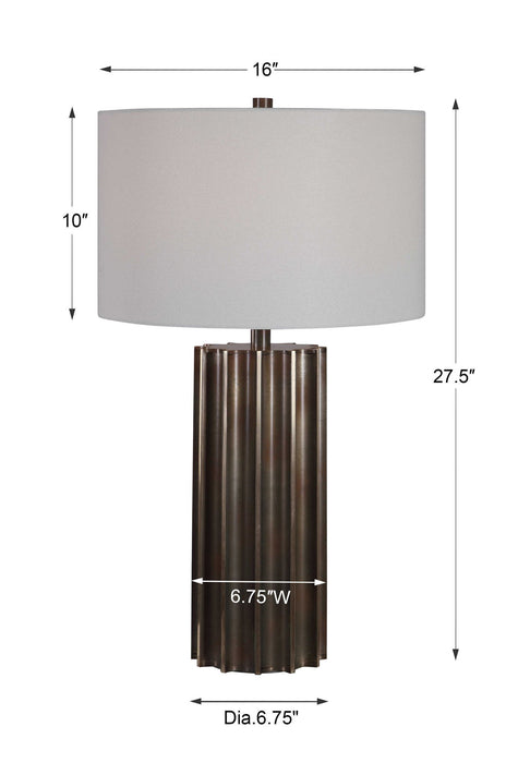 Khalio - Gun Metal Table Lamp - Dark Brown