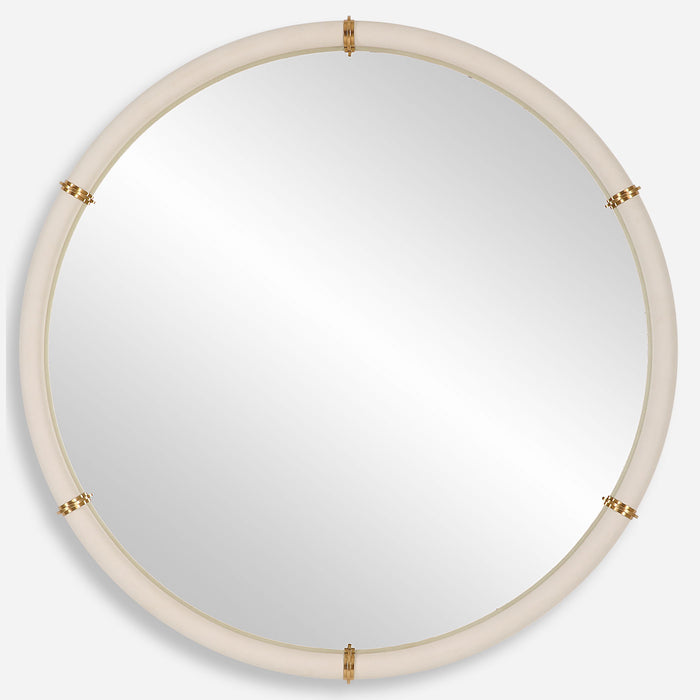 Cyprus - Round Mirror - White