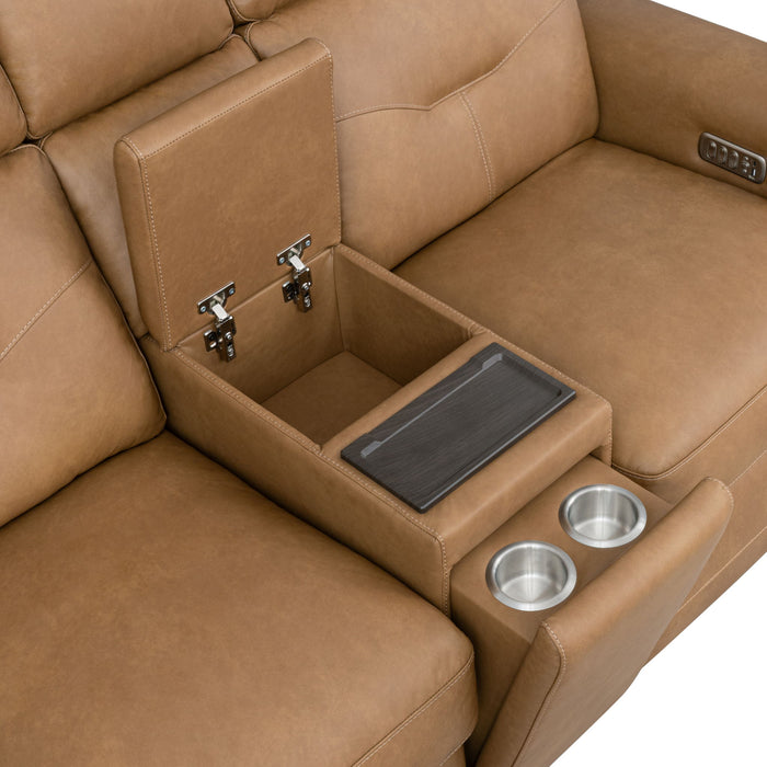 Felix - Power Reclining Loveseat With Console, Power Headrest, Lumbar, Heat & Massage