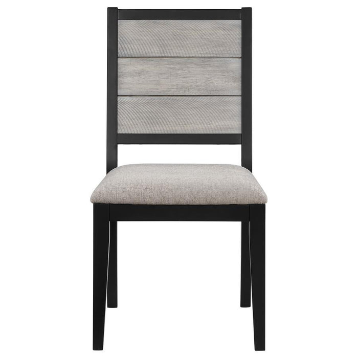 Elodie - Upholstered Padded Seat Dining Side Chair (Set of 2) - Dove Gray And Black