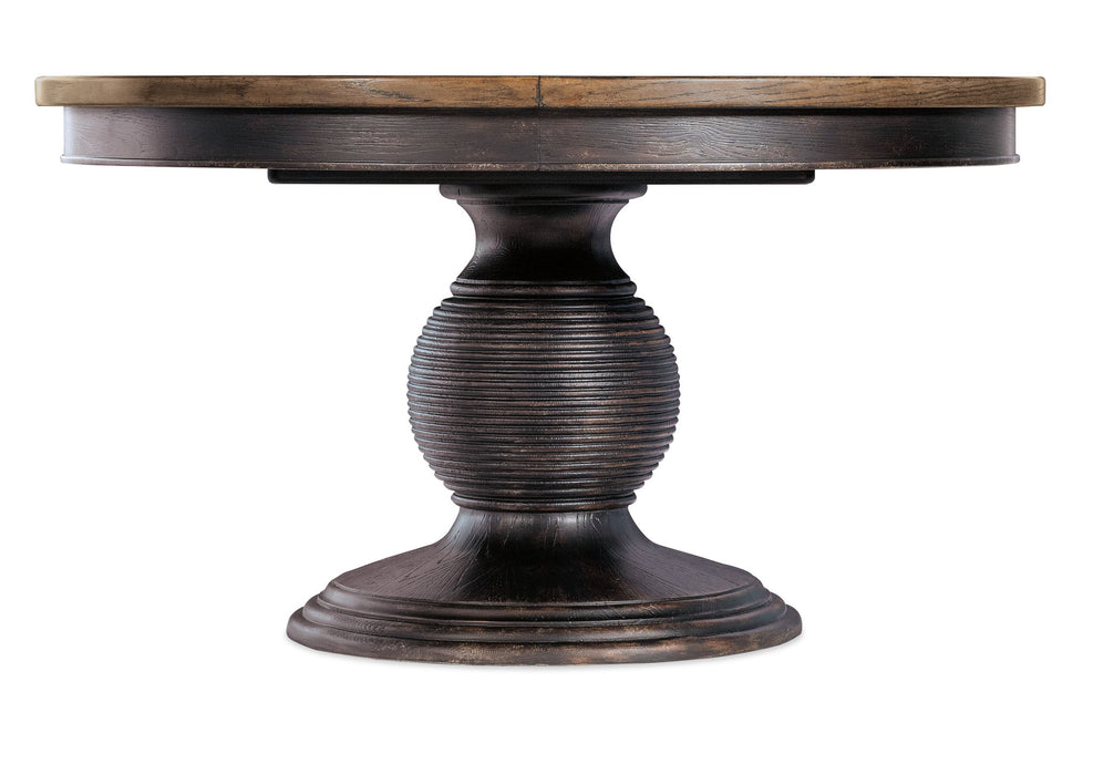 Americana - Round Pedestal Dining Table With One 22" Leaf