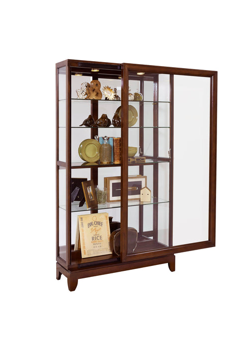 PFC Curios - Sliding Door 5 Shelf Curio Cabinet - Chocolate Cherry