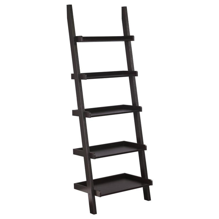 Colella - 5-Shelf Ladder Bookcase - Cappuccino